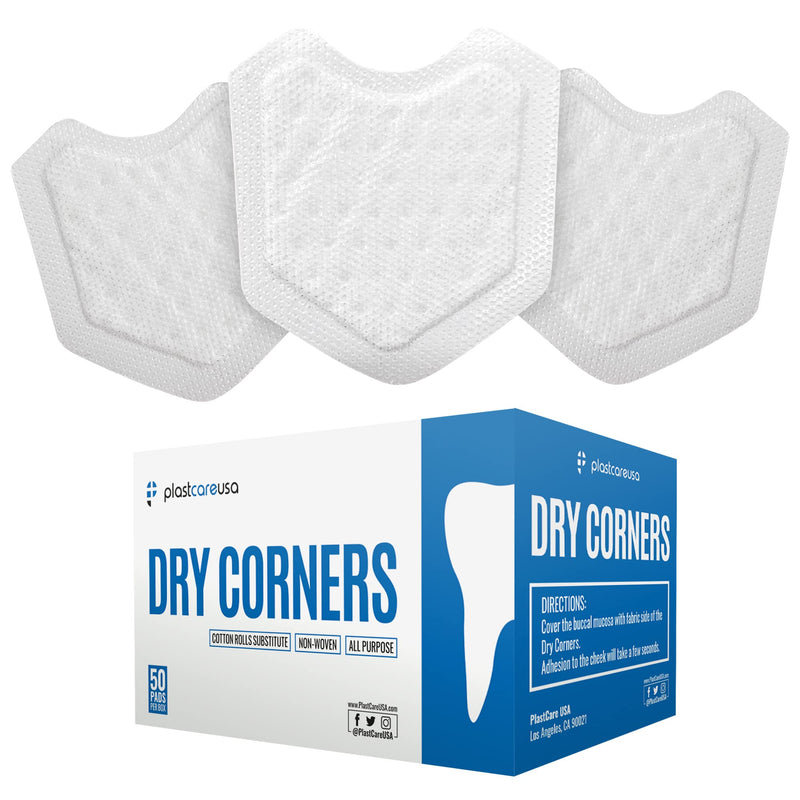 [Australia - AusPower] - 200 Dental Dry Corners, Disposable Saliva Control & Cheek Protection Pads Super Absorbent Non-Woven Padding (Cotton Roll Alternative) (Small) Small 
