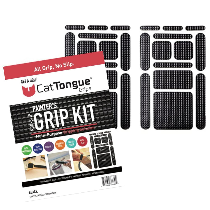 [Australia - AusPower] - CATTONGUE GRIPS Non-Slip Grip Painters Tape Kit Durable, Non-Abrasive, Anti-Slip Tape with Pre-Cut Strips for Indoor & Outdoor Use, Customizable & Waterproof for Thousands of Uses 