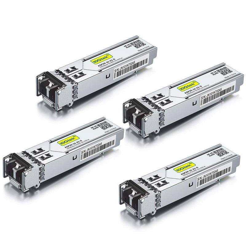 [4 Pieces] 10Gtek for HP-ProCurve 1Gb SFP SX Multimode Transceiver J4858A/ J4858B/ J4858C/ J4858D, 1000Base-SX SFP Mini-Gbic Module, Dual LC Connector, 850nm, 550m 2) 1G-SX: 550m Compatible with HP-ProCurve 4