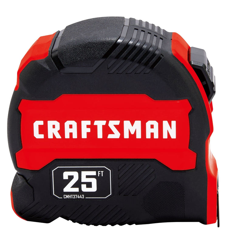 [Australia - AusPower] - CRAFTSMAN 25-Ft Tape Measure with Fraction Marketing, Retractable, Manual-Locking Blade (CMHT37443S) NEW - Easy Grip, 25-FT 