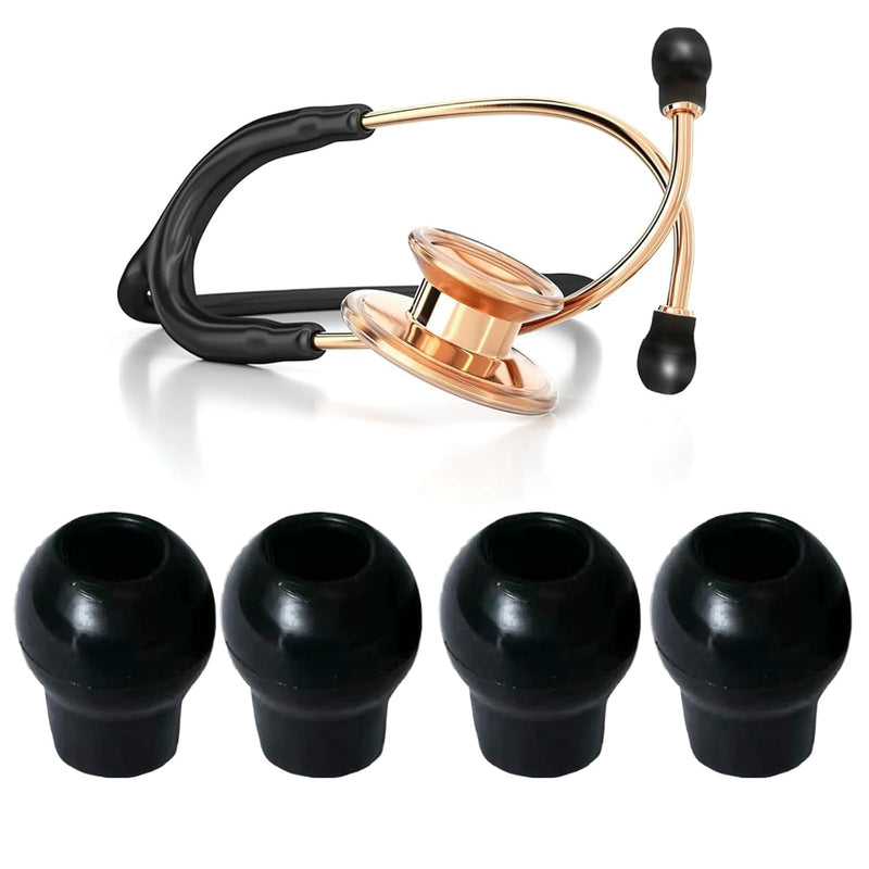 [Australia - AusPower] - MDF Ear Pieces, Soft-Sealing Ear Tips Replacement Compatible with MDF Stethoscope Accessories (Black) Black 