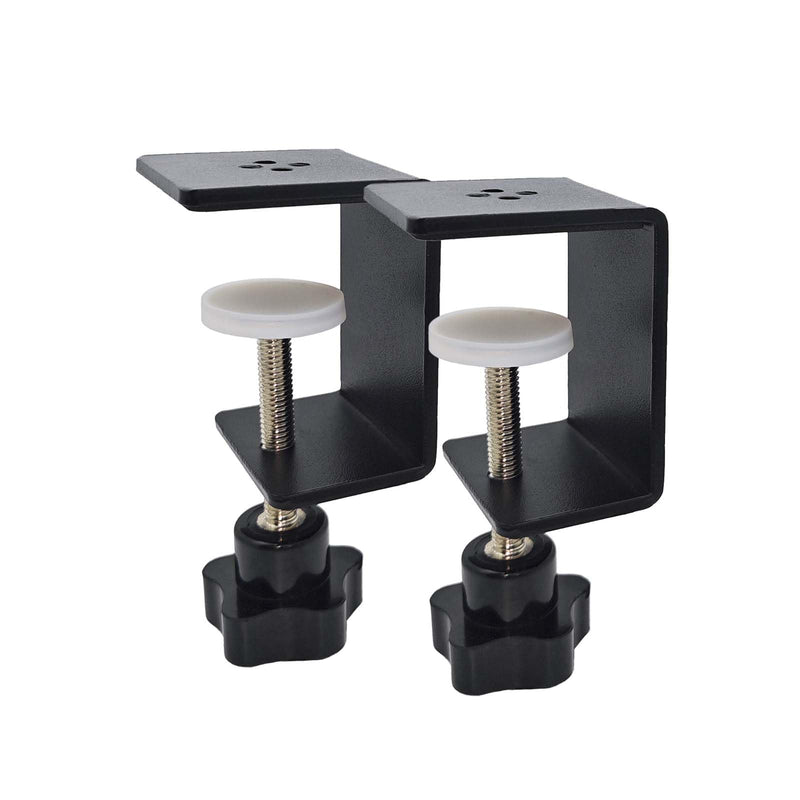 [Australia - AusPower] - C Clamps Heavy Duty, Black Desk Clamp 2 Pack, Small C Clamps Waterproof and Rustproof, Metal Clamps for Panel Clamps Woodworking, Adjustable Clamp On Desk Shelf for Desk Extension 2-Pack 