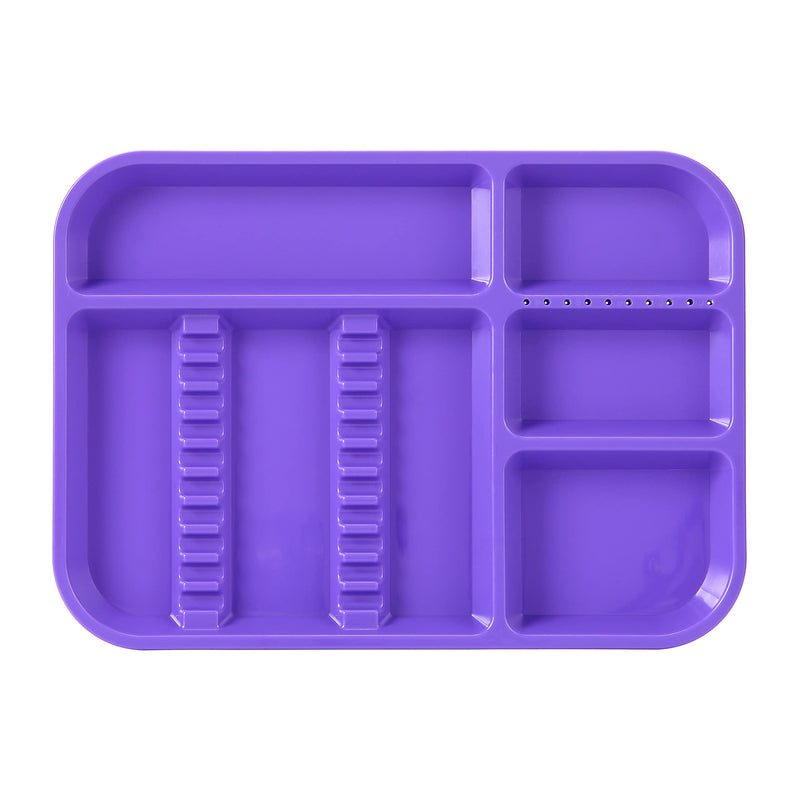 [Australia - AusPower] - JMU Dental Instrument Divided Tray, Autoclavable Plastic Separate Setup Dental Trays Size B 13.25" x 9.75", Purple 1 