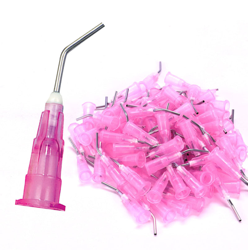 [Australia - AusPower] - 200Pkg. Pre-bent applicator tips 18 Ga. Pink Dental PreBent Cavity Liners, Bases & Composites Dispensing Needle Etchants Tips for Oil or Glue Applicator 18G Pink 200 