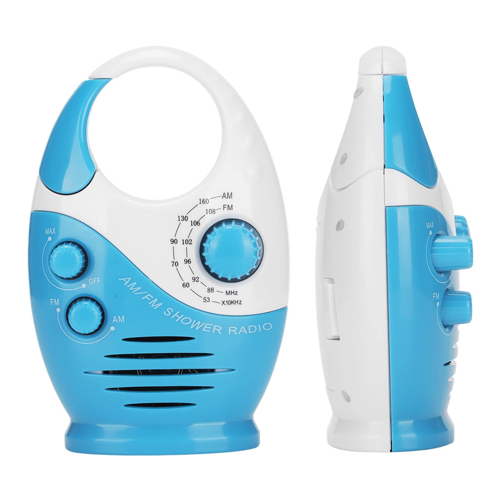 [Australia - AusPower] - Shower Radio Am Fm,Waterproof Radio for AM FM Portable Radio Portable Hook Type Waterproof Broadcast Music Shower Speaker Radio Blue 