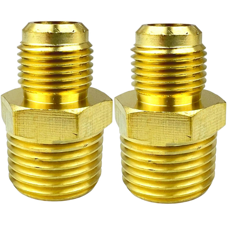 [Australia - AusPower] - 2PCS 3/8" Flare x 1/2 Inch NPT Male Brass Couples Tube Fitting Half Union Gas Adapter Pipe Connector by CX WONDERLAND 