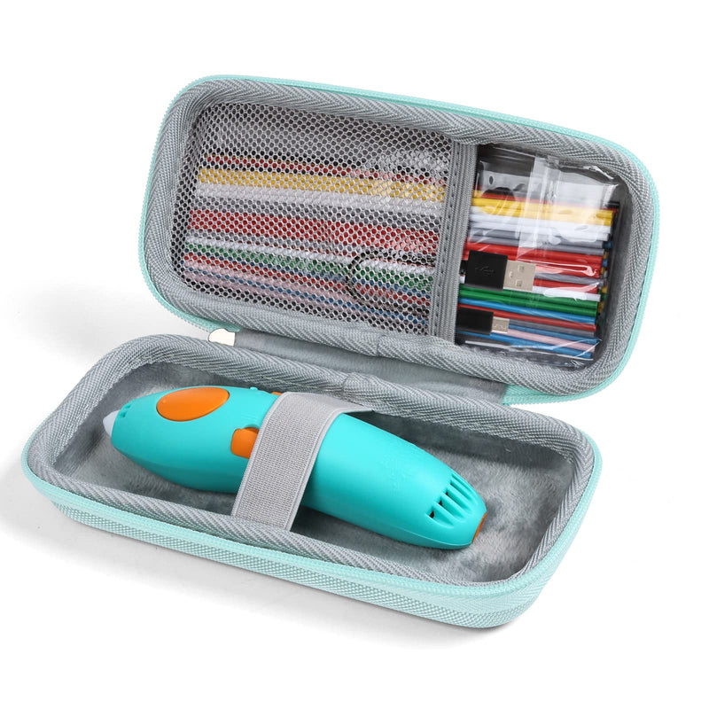 [Australia - AusPower] - Case Compatible with 3Doodler Start+ Essentials for 3D Pen Set for Kids, Carrying Case for Printing Filament Refill and Charger Cable,Green (Case Only) Green 