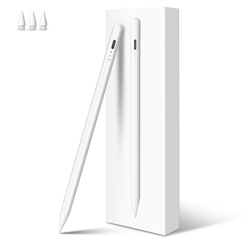 [Australia - AusPower] - Stylus Pen for iPad, 13 mins Fast Charging Apple iPad Pencil with Palm Rejection, Tilt Sensitivity, Work for 2018-2023 iPad Air 3/4/5, iPad Mini 5/6, iPad 6/7/8/9/10, iPad Pro 11", iPad Pro 12.9" A-White 