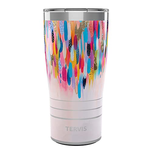 Tervis Traveler EttaVee Be Liquid Prism Triple Walled Insulated Tumbler Travel Cup Keeps Drinks Cold & Hot, 20oz, Stainless Steel