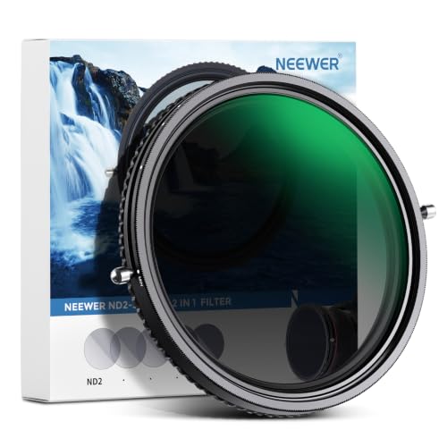 NEEWER 2 in 1 55mm Variable ND Filter ND2–ND32&CPL Filter(Circular Polarizer Filter) No X Cross/30 Layer Nano Coated/HD Optical Glass/Ultra Slim Aluminum Alloy Frame/Water Repellent/Scratch Resistant