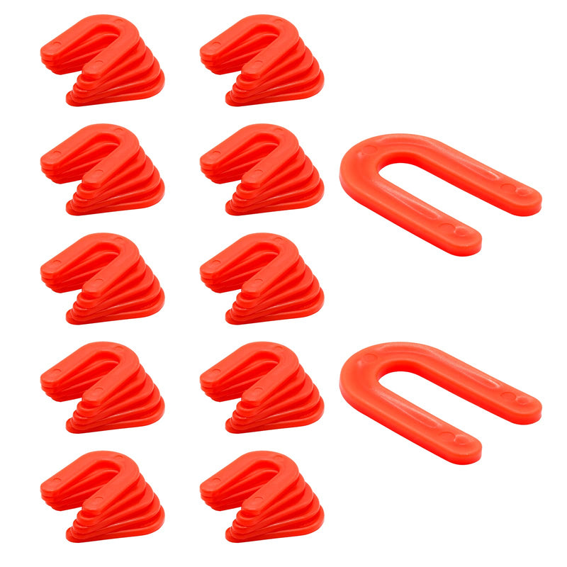 [Australia - AusPower] - 50 Pcs Horseshoe Shim Tile Spacers, 1/8 Inch U Shape Tile Spacers Plastic Shims Structural Shims for Leveling, Red 1/8" 50 