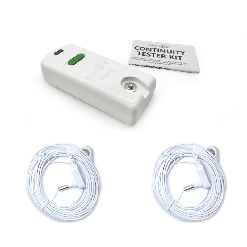 [Australia - AusPower] - Grounding Continuity Tester Kit with 2 x 15ft Grounding Cords for Grounded Sheets Use to Test Effectiveness of Earth Connected Products Mats,Pads,Wrist Bands,Blankets,Pillow Case 