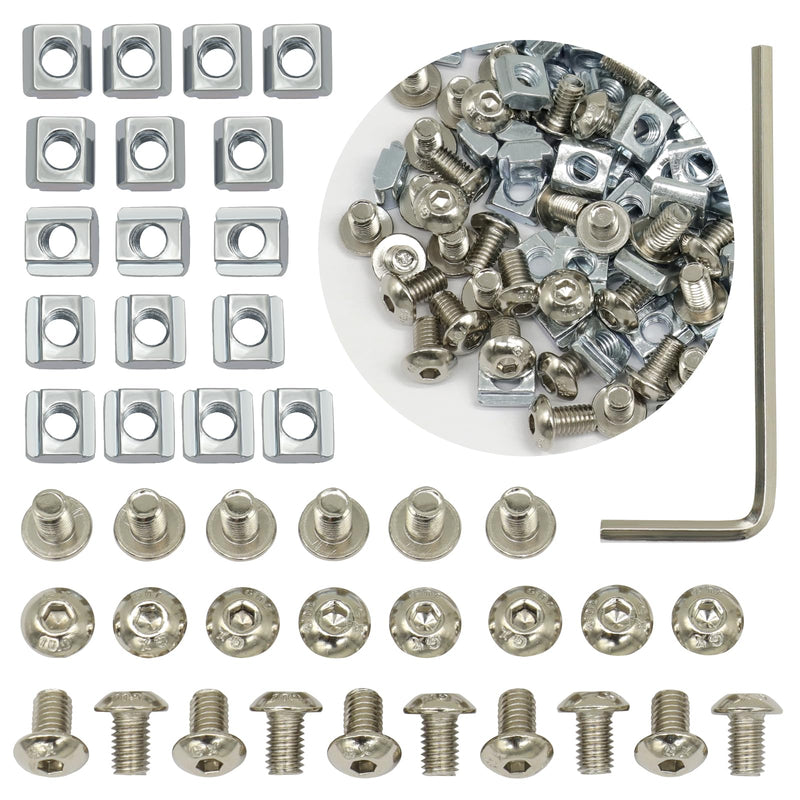 [Australia - AusPower] - 300Pcs Screws Nuts Kit for 2020 Series Corner Bracket Connector, 150Pcs M5 Nuts + 150Pcs M5 x 8mm Hex Socket Head Screws for Aluminum Profile Accessories 150 Sets Screws Nuts Kit 