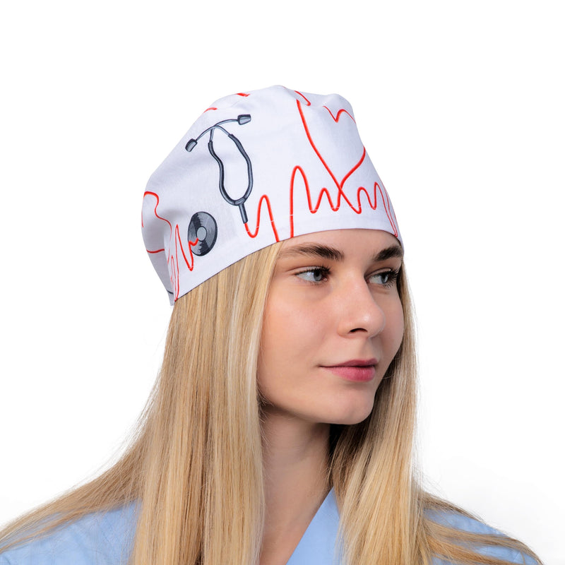 [Australia - AusPower] - Print Scrub Caps - Perfect Hat for Nurses, Doctors and EMTs… One Size Stethoscope 