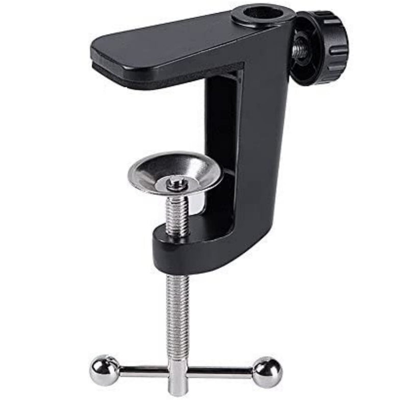 [Australia - AusPower] - Replacement Aluminum Alloy Universal Bracket Adjustable C-Clamp Desk Light Mounting Bracket Cantilever Bracket for Microphone Arm and Desktop Table Lamp 