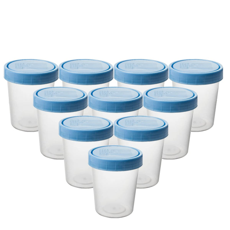 [Australia - AusPower] - Specimen Cups with Leak Proof Screw on Lids - 4oz Clear Non-Sterile Urine Sample Jars - Containers for Safe Pee, Stool, Semen Sample Collection for Testing (10) 10 
