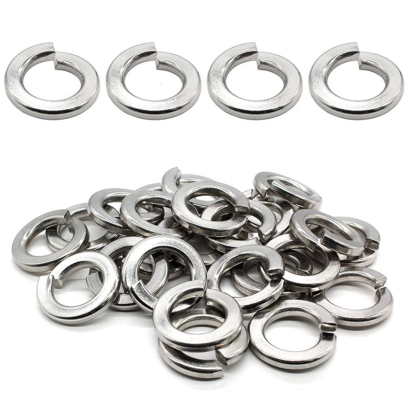 [Australia - AusPower] - 100 PCS Split Lock Washers 1/2 Inch Spring Washer 304 Stainless Steel Washer 