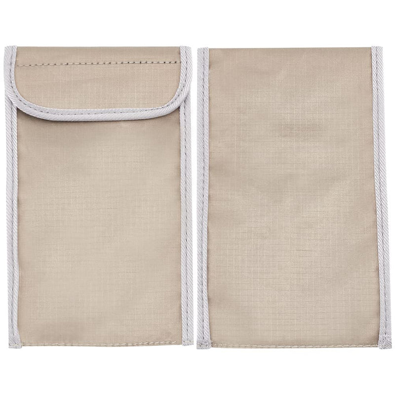 [Australia - AusPower] - OLYCRAFT 2pcs Anti Radiation Cell Phone Sleeve Security Pouch Faraday Bag 5G GPS EMF RFID Signal Blocking Bag Shielding Pouch for Phone Electronic Devices Wallet Privacy Protection Silver 4.4x7.3 Inch 