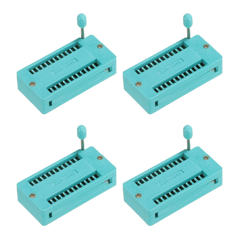 [Australia - AusPower] - PATIKIL Universal IC Test ZIF Socket 24 Pin 2.54mm Pitch for Microcontroller, Chip, Breadboard, Program IC's, 4 Pack 