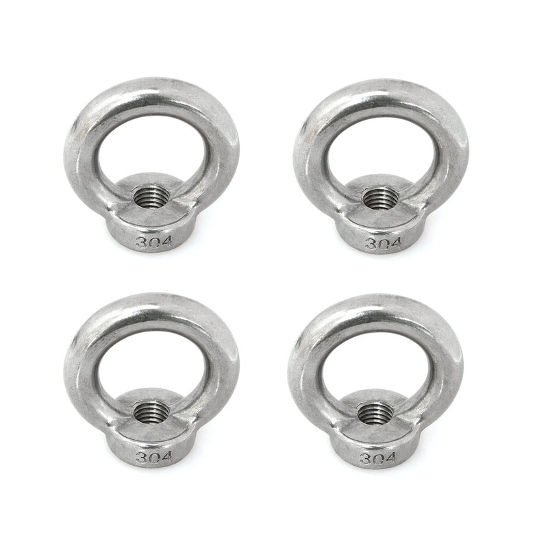 [Australia - AusPower] - 4pcs M12 304 Stainless Steel Ring Shape Lifting Eye Threaded Nut for Marine Hardware 