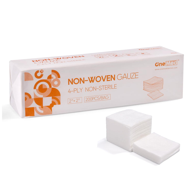 [Australia - AusPower] - 200 Gauze Pads, Highly Absorbent Non-Woven Gauze Sponges 4-Ply, 2x2 Inch All-Purpose Non-Sterile Gauze Pads, Dental Gauze Wound Care Product 1 Pack of 200 2"x2"(Pack of 200) 