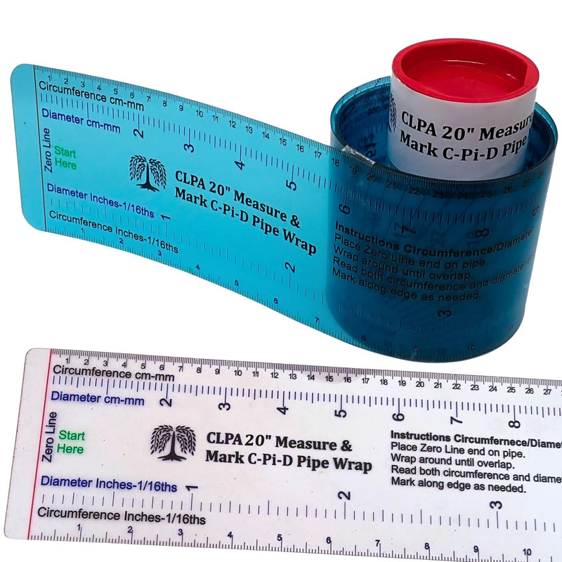 [Australia - AusPower] - 20" Diameter Measure & Mark C-Pi-D Pipe Wrap Around - A Pipe Measure & Marking Tool, & Pipe Cutting Guide. Wrap Around & Read Through Design for Circumference, Diameter, Marking & Cutting 20 Inches 