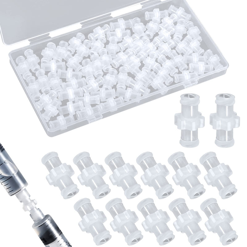 [Australia - AusPower] - 60pcs Syringe Adapter, Female Luer Lock Syringe Luer Lock Connector to Syringe Coupler Adapter Luer Lock Connector Kit 