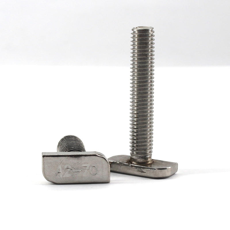 [Australia - AusPower] - 20Pcs M10x25 304 Stainless Steel T-Slot Bolt T-Shaped Bolt Screw 23mm Head Size 