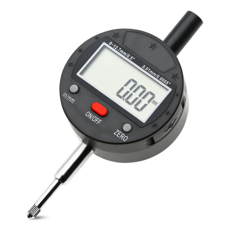[Australia - AusPower] - Alloy Digital Indicators Electronic Digital Dial Indicator Gauge Digital Probe Indicator Dial Test Gauge Inch/Metric Conversion 0-0.5 Inch/12.7 mm, Measuring Tool 201-0050 Model 2 