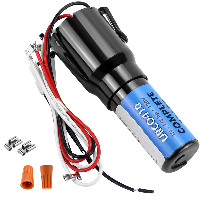 [Australia - AusPower] - URCO410 Solid State Relay Overload Start Capacitor Combination 3-in-1 Hard Start Capacitor Kit for Refrigerators Compatible for AC115V Air Condtioning Compressors 1/4 to 1/3 H.P.by MIFLUS URCO410-1pack 