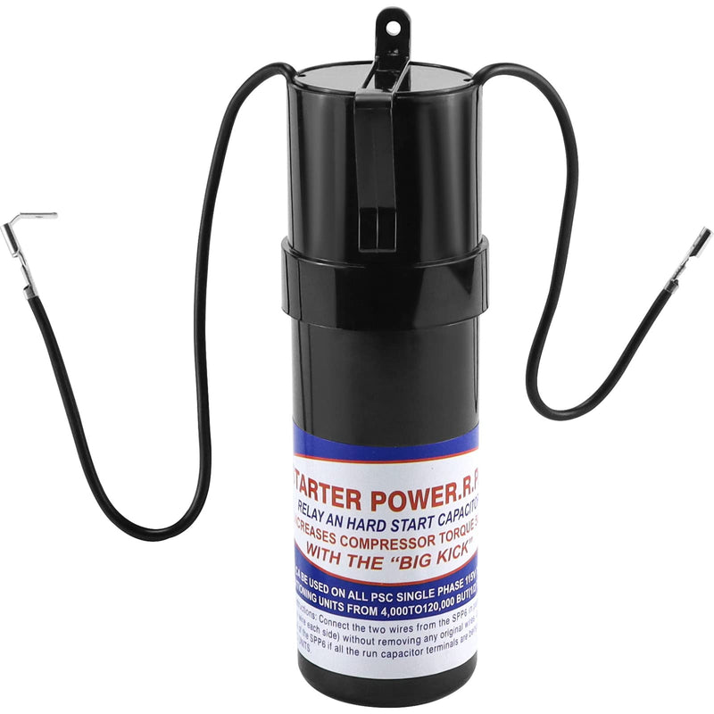 [Australia - AusPower] - SPP6 Hard Start Kit for Air Conditioner,AC Hard Start Capacitor,Increases Starting Torque 500% from 4,000 BTU Window Units to 120,000 BTU Commercial Units(1/2 Thru 10 H.P.) SPP6(Increases Torque 500%) 