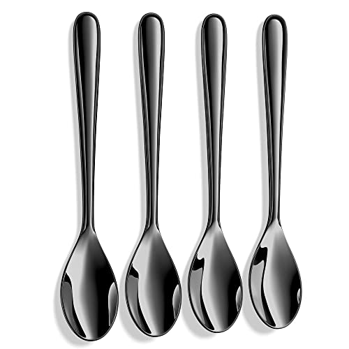 Demitasse Espresso Spoons, Black Gold Plated, 4.7 Inch, Set of 4