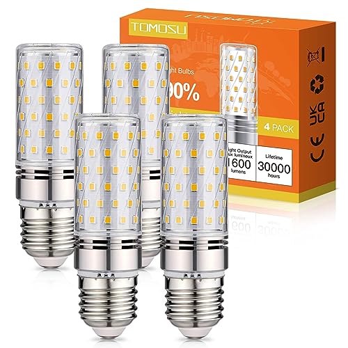 16 W LED Light Bulb E27 Neutral White 4000 K LED Bulb E27 Extra Bright Pack of 4 | 1600 lm LED bulb E27 narrow, equivalent to 150 W halogen lamp, AC 220-240 V, not dimmable, 30,000 hours