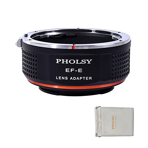 PHOLSY Lens Mount Adapter Compatible with Canon EF Lens to Sony E Camera Canon EF/EF S to Sony E
