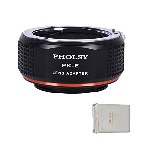 PHOLSY Lens Mount Adapter Compatible with Pentax K Lens and Sony E Camera Pentax K to Sony E