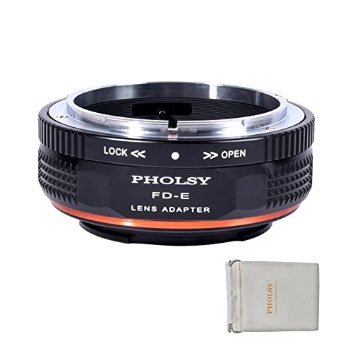 PHOLSY Lens Adapter Compatible with Canon FD FL Lens and Sony E Camera Canon FD to Sony E
