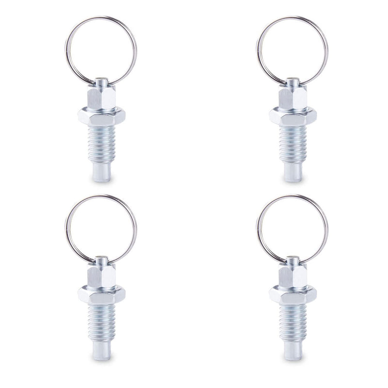 4pcs Spring Plunger M6 Stainless Steel Non-Locking Short Column Manual Telescopic Spring Plunger with Pull Ring