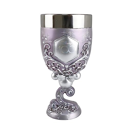 Enesco Disney Showcase 100 Years of Wonder Decorative Chalice Goblet, 7.09 Inch, Platinum