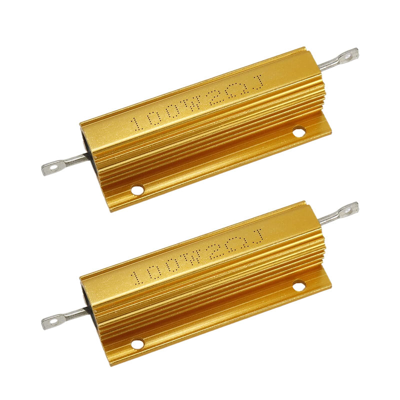 [Australia - AusPower] - 100 Watt 2 Ohm Resistor Aluminum Case Wirewound Chassis Mounted 2Pcs 100W 2 Ohm 