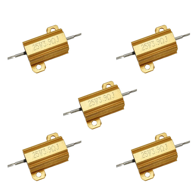 [Australia - AusPower] - 25 Watt 3.9 Ohm Resistor Aluminum Case Wirewound Chassis Mounted 5Pcs 25W 3.9 Ohm 