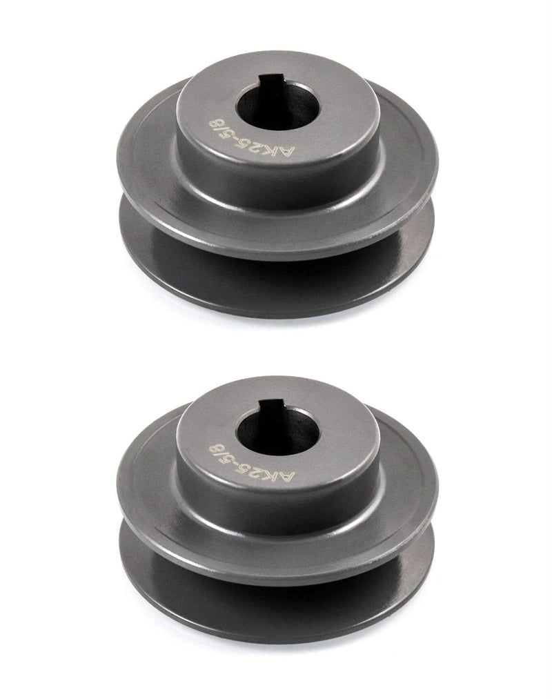 [Australia - AusPower] - QWORK Single Groove Web Sheaves, 2-1/2"OD 5/8"Bore V-Belt Sheave for V-Belt, 2 Pack 