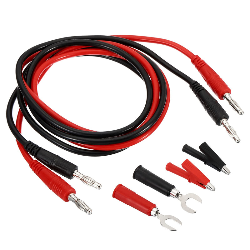 [Australia - AusPower] - PATIKIL 4mm Banana Plug to Banana Plug Test Leads Set, 1000V/15A Flexible Wire with Alligator Clip Fork for Multi-Meter, Electrical Test Jumper, Red Black 