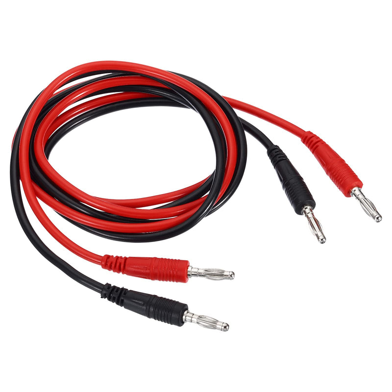 [Australia - AusPower] - PATIKIL 4mm Banana Plug to Banana Plug Test Leads Set, 2 Pcs Copper Flexible Cable Line Wire for Multi-Meter, Electrical Test Jumper 1m / 3.3ft, Multicolor 