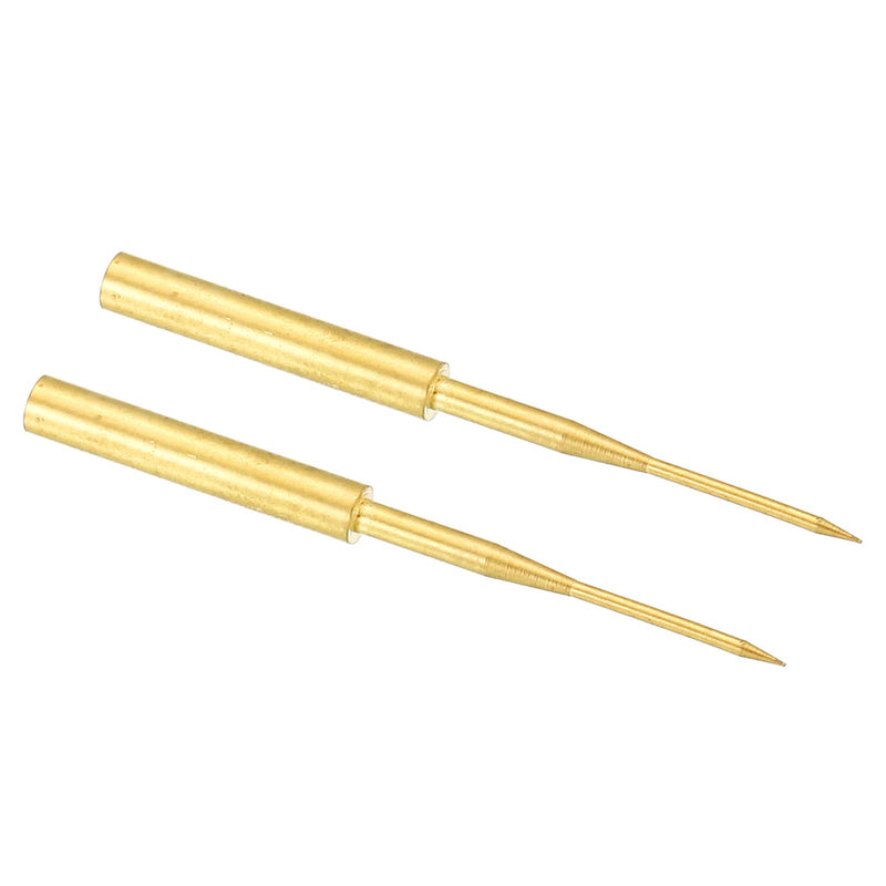 [Australia - AusPower] - PATIKIL 1mm Test Probe Pins, 2 Pcs Copper Multimeter Test Lead Extention Sharp Probe Pin Needle for Electrical Circuit Test Measurement, Gold 