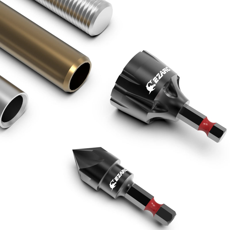 [Australia - AusPower] - EZARC Deburring Chamfer Tool Set, 2PCS External Internal Rotary Deburring & Chamfer Tool, External Debur Coverage, Remove Burr for Newly Cut Pipes 2 PCS 