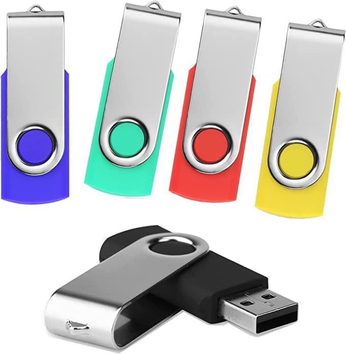 [Australia - AusPower] - 128GB Flash Drive 5 Pack USB 2.0 Flash Drive Thumb Drive USB Flash Driver 128GB High Speed Flash Drive Pack Keychain Design Jump Drives Memory Stick for Data Storage and Transfer(5 Pack, Mixed Color) 5PACK Mixed Color 