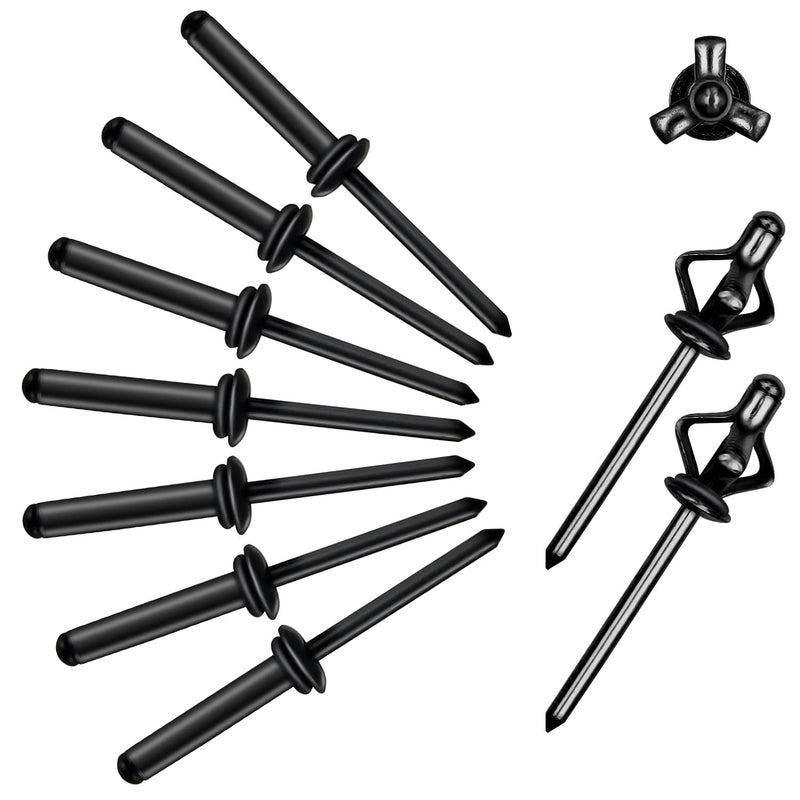 [Australia - AusPower] - 3/16" x 1" Tri Grip Rivets - 50PCS - Tri-fold Marine Decorative Pop Rivets with Waterproof O Rings,Tri-Grip Rivets for Boat Canoe,Aluminum Blind Rivets Tri Grip Boat Kayak Rivets,Trifold Rivets Black 