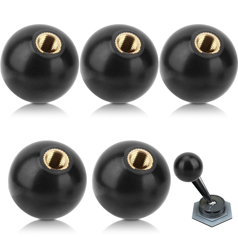 [Australia - AusPower] - M10 Female Threaded Ball Knob, 5Pcs 35mm Engineering Plastic Ball Lever Knob Lathe Tractor Machine Handle Replacement Universal Ball Knob Screw in Knobs Round Knob Easy Press(Black) 