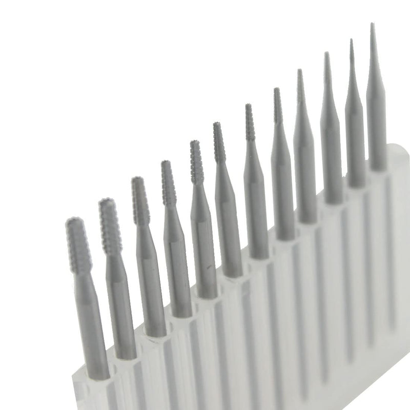 12 Pcs Jewerly Burr Sets - 3/32'' Shank Cone Tapered Cross Cut Burs Jewelry Engraving Bits Lapidary Carving Tools (006-023)