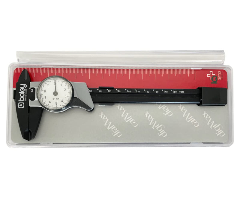[Australia - AusPower] - Precision Plastic calliper Gauge with Analogue Clock 0-150 mm for Watchmakers 